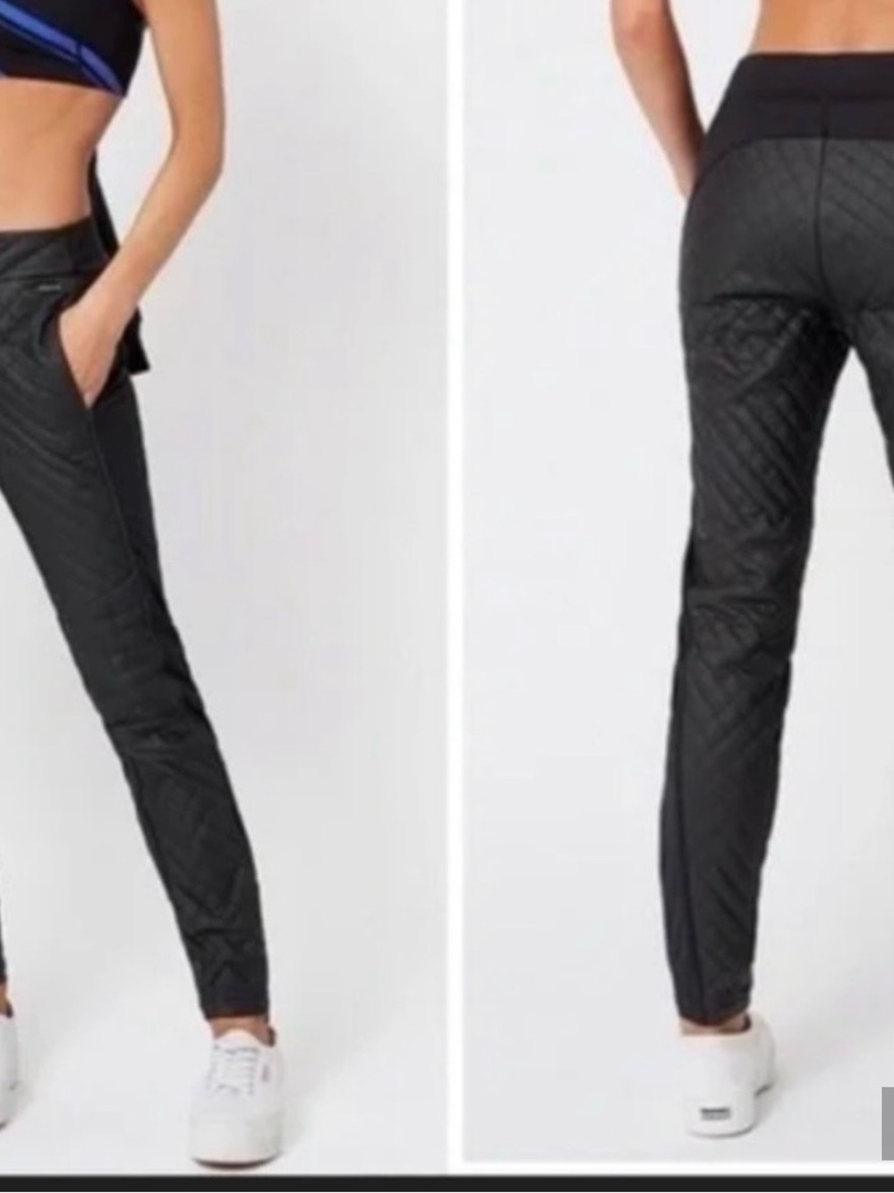 Sweaty Betty faux leather quilted pants size small